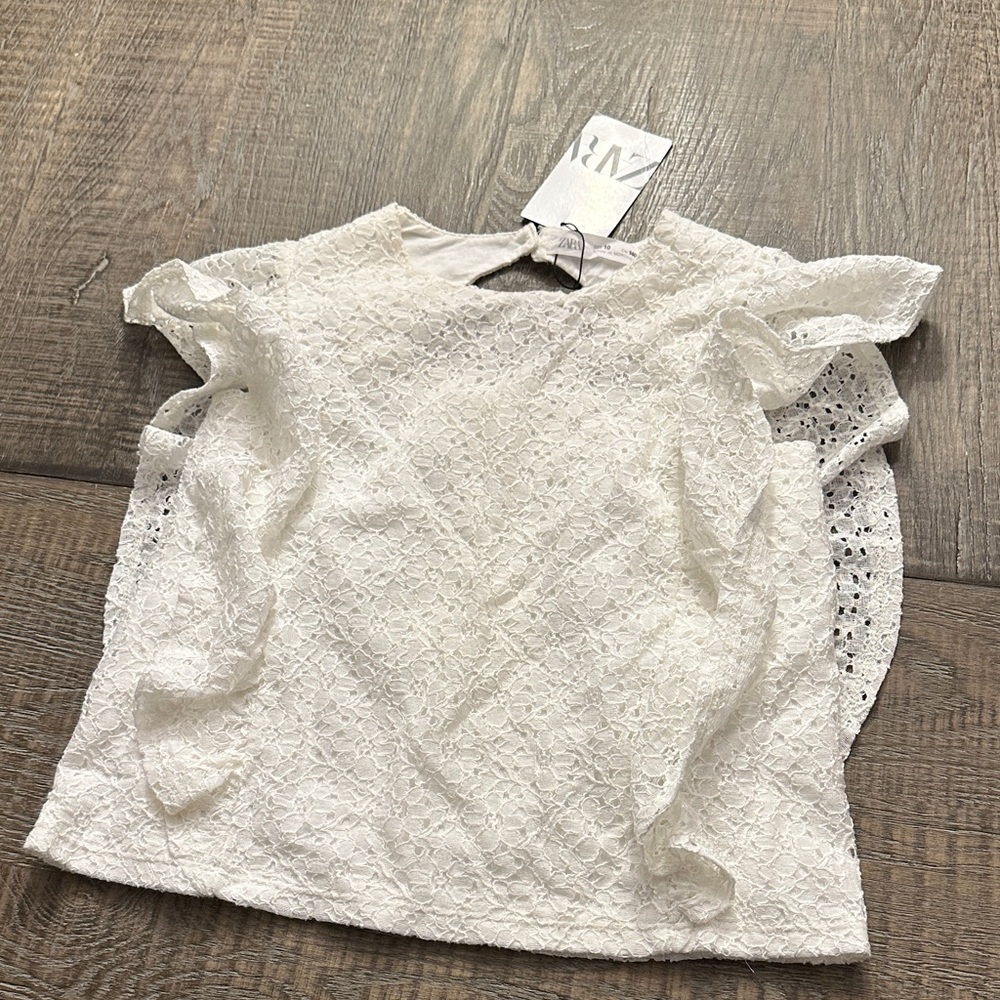 Zara White Lace Kids Blouse